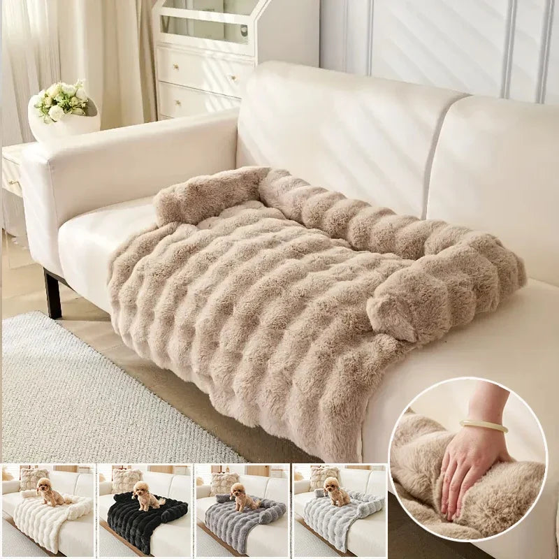 Cama de Felpa de Lujo para Mascotas – Piel Sintética Suave