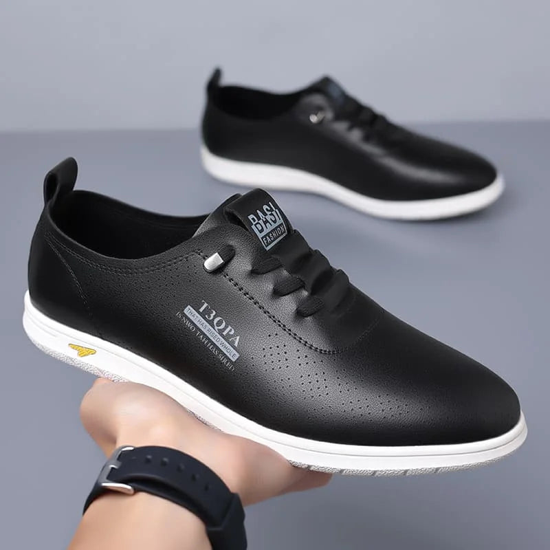 Zapatos de vestir mocásin para hombre, cuero blanco, decoración perforada