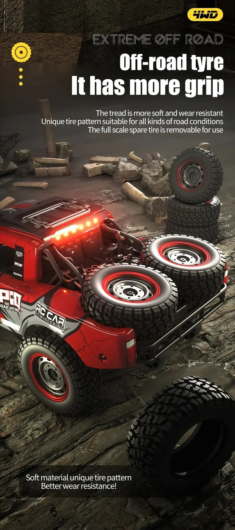 JJRC Q130 1:16 70 KM/H 4WD RC coche con Motor sin escobillas ligero coches de Control remoto camión monstruo de deriva de alta velocidad juguetes para niños y adultos