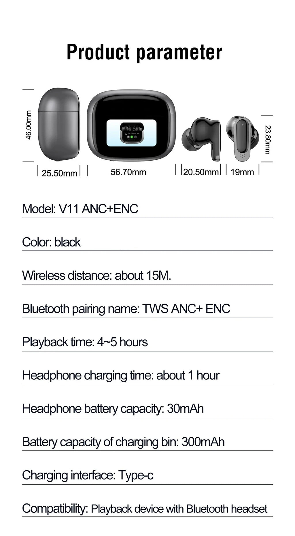 BOSECXT Ultra V11 Audífonos ANC Pantalla Táctil