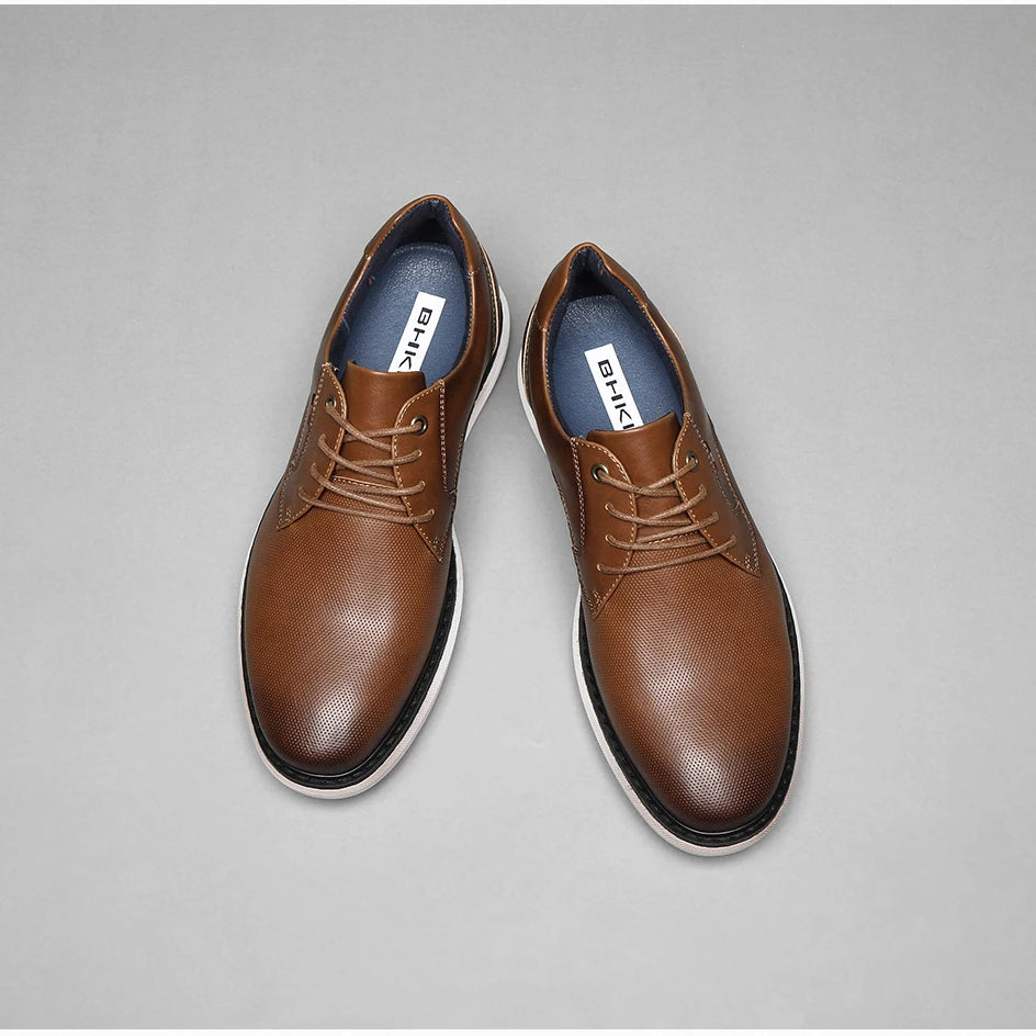 Zapatos de Hombre, Zapatos Casuales de Marca de Lujo, Cómodos, con Cordones, Estilo Ejecutivo, Zapatos de Vestir BHKH