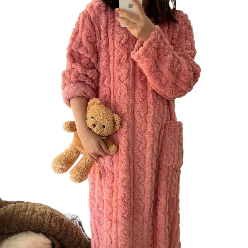 Pijama Polar de Mujer Talle Grande – Franela con Rayas
