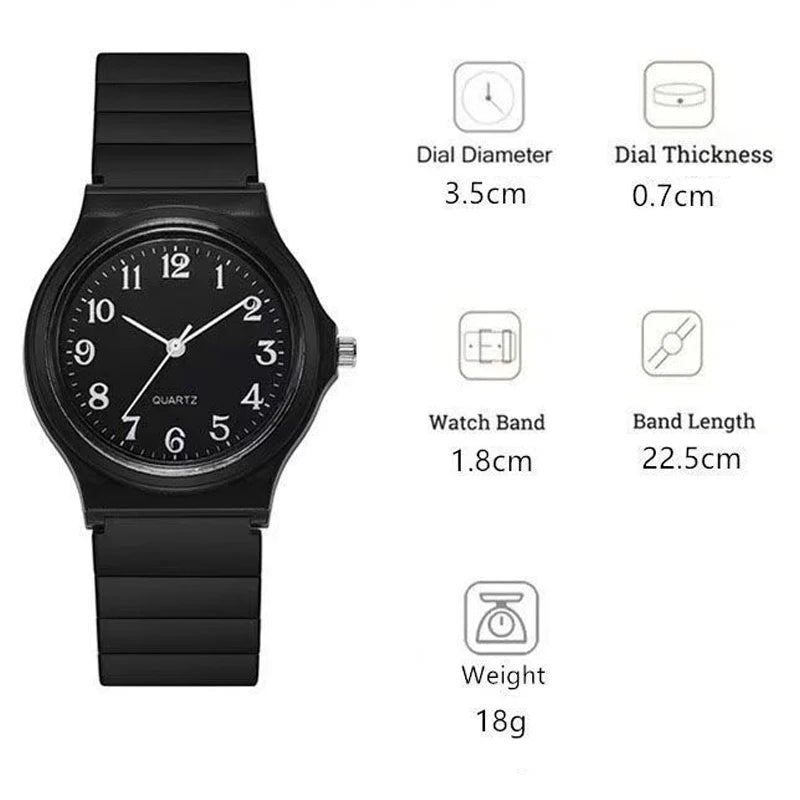 Reloj de examen YIKAZE, correa de silicona, reloj sencillo para mujer, reloj de pulsera de cuarzo para estudiantes, Esfera pequeña redonda resistente al agua para mujer
