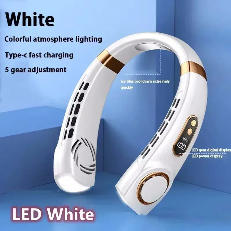 Ventilador de Cuello Sin Aspas 8000mAh con Pantalla LED