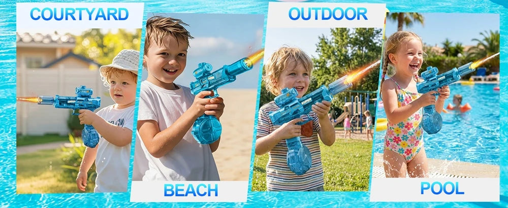 Pistola de Agua Eléctrica con LED para Adultos y Niños Gran Alcance