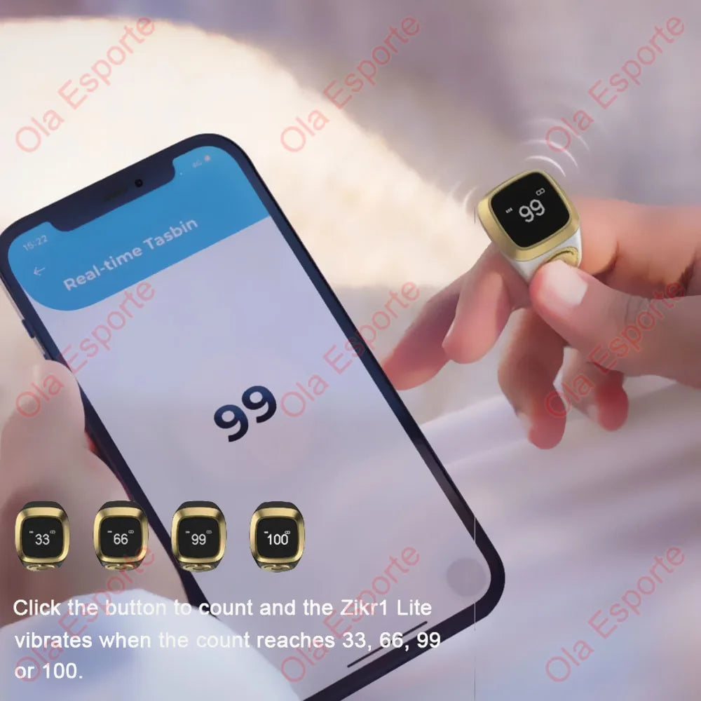 Qibla Smart Zikr Ring Contador Digital Tasbih