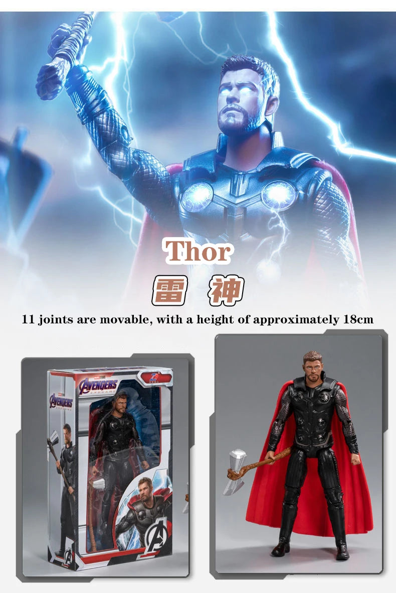 Juguete para niños de 18cm, leyenda de Marvel, vengadores, Iron Man, Spider Man, Capitán América, regalo de cumpleaños para niños, juguete, modelo de estatuilla móvil