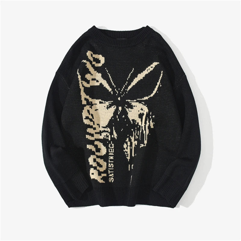 Suéter de moda de primavera FGKKS, suéter de punto con patrón de mariposa para hombre, suéter de diseño cálido y de calidad para hombre