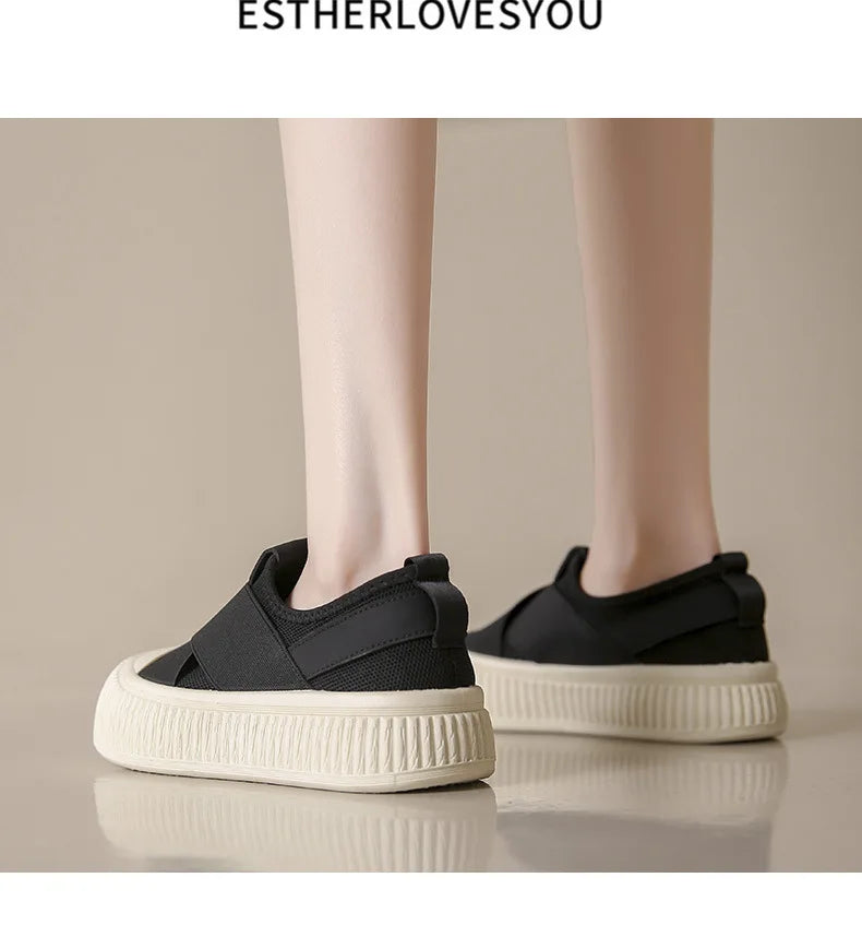 Zapatillas de Mujer Transpirables con Plataforma y Suela Gruesa