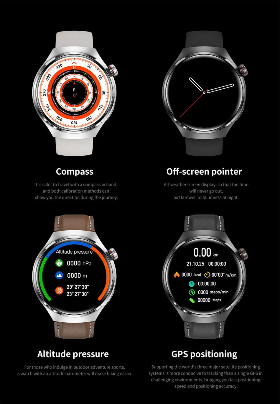 Reloj Inteligente 4 Pro GPS AMOLED Bluetooth