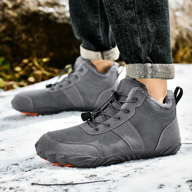 Botas de senderismo forradas de felpa para hombre, antideslizantes de invierno