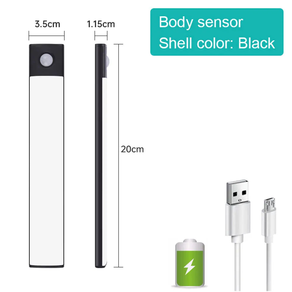 Luz Nocturna LED USB con Sensor para Gabinete