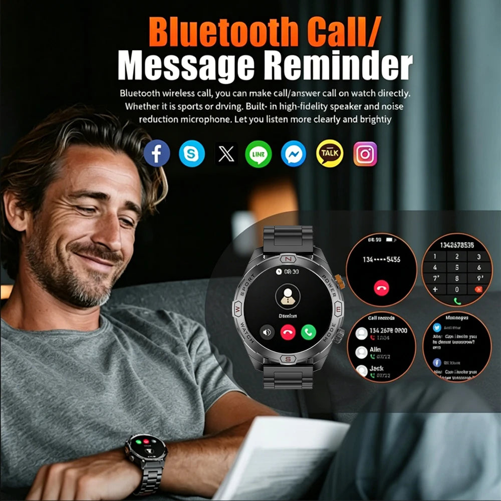 Reloj Inteligente Militar 1200mAh Brújula