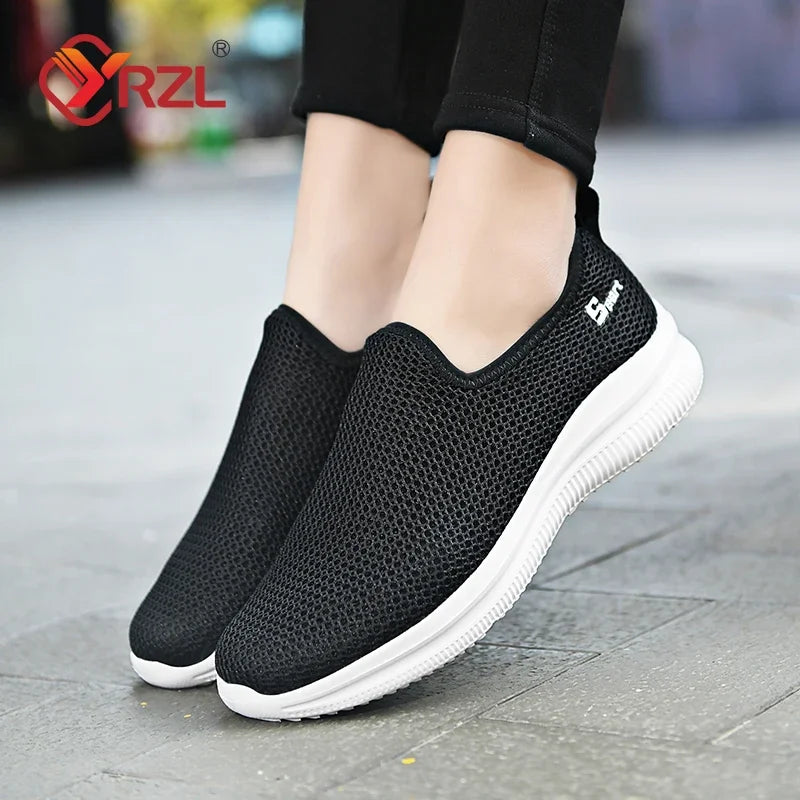 YRZL Zapatillas de deporte para hombre, zapatos informales transpirables Unisex, mocasines de malla antideslizantes para exteriores, zapatos de tenis ligeros a la moda para hombre