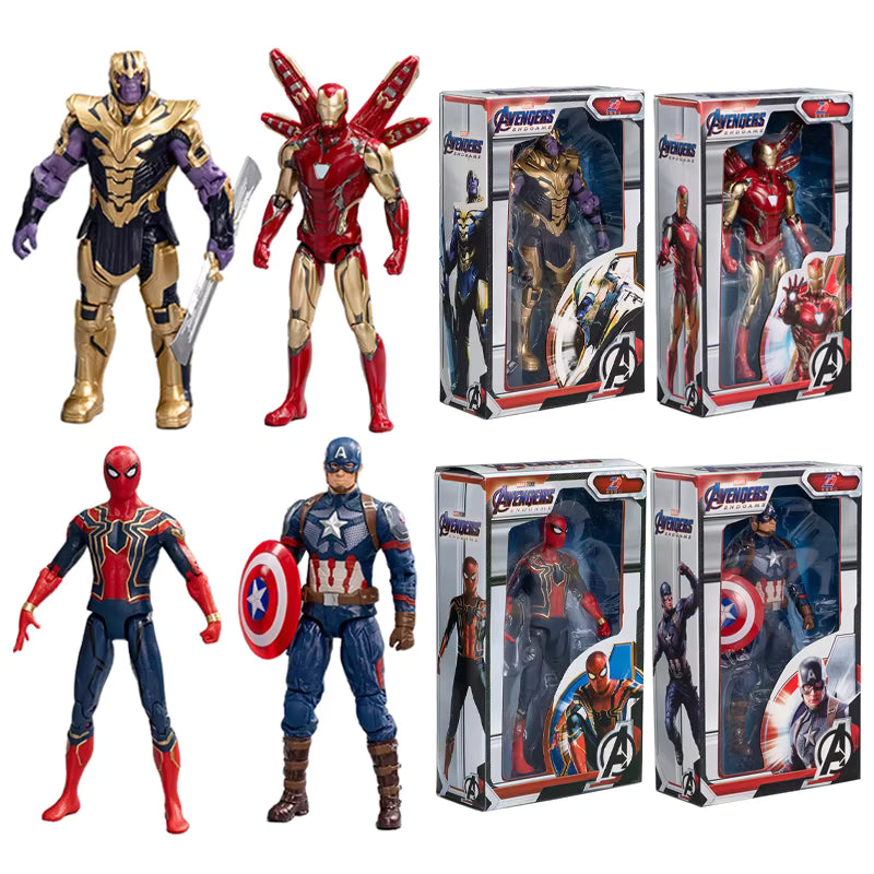 Juguete para niños de 18cm, leyenda de Marvel, vengadores, Iron Man, Spider Man, Capitán América, regalo de cumpleaños para niños, juguete, modelo de estatuilla móvil
