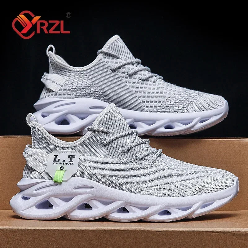 YRZL Zapatillas de deporte para hombre, zapatos para correr Unisex, para exteriores, talla grande, ligeros, transpirables, de malla, zapatos deportivos cómodos para hombre
