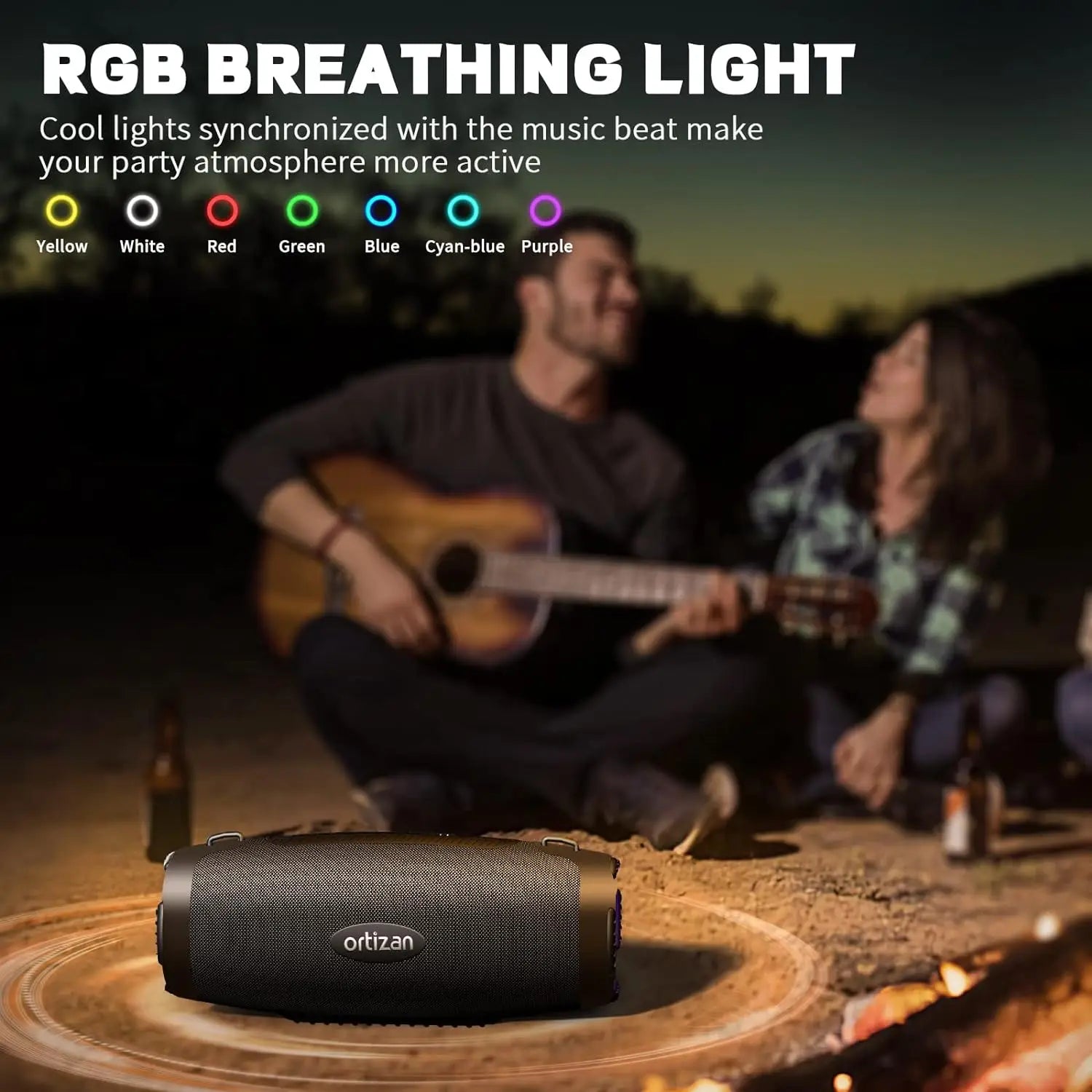 Orizan-altavoz Portátil con Bluetooth, dispositivo inalámbrico de 100W, pico de 80W, RMS, IPX7, resistente al agua, para exteriores, Boombox, Subwoofer para fiesta