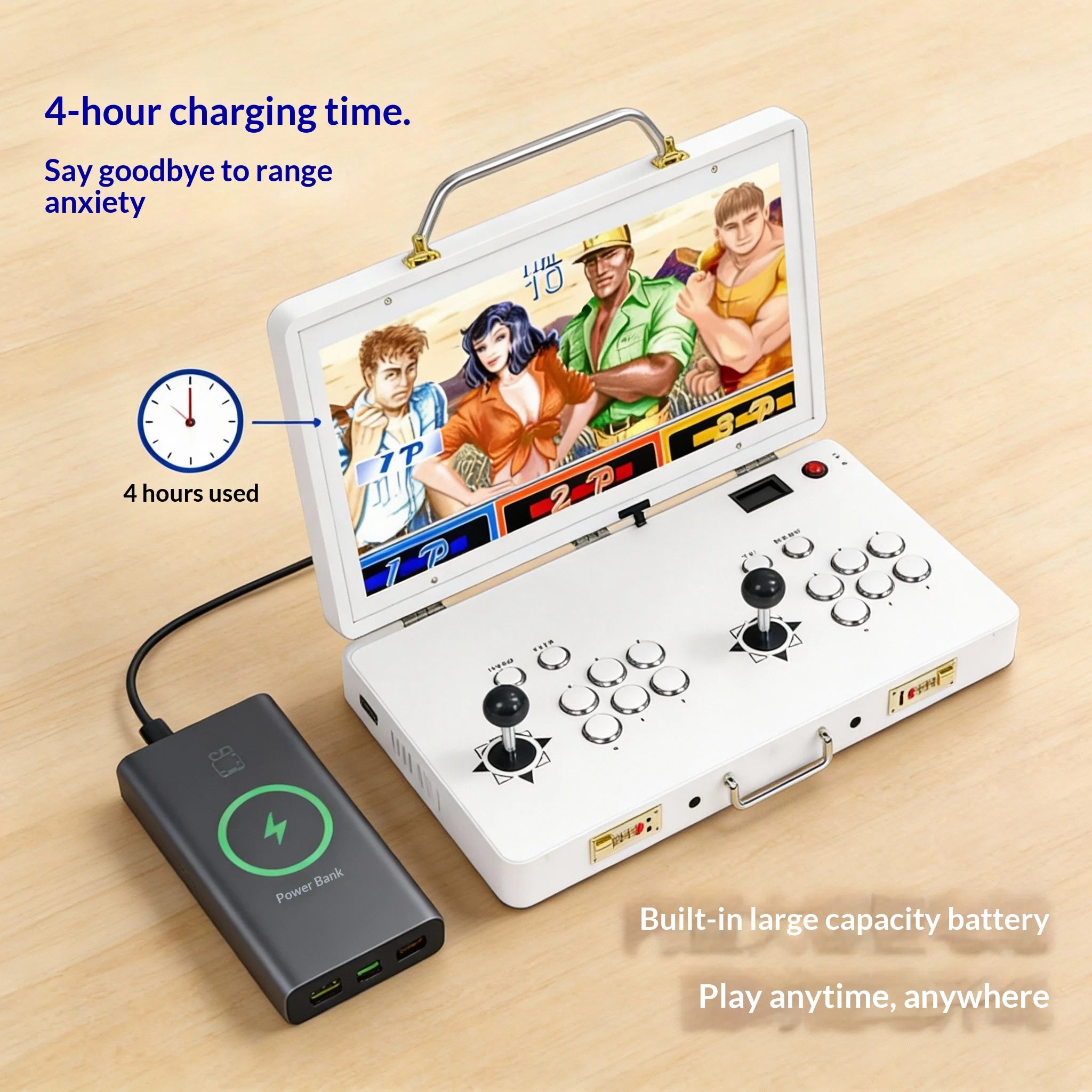 Máquina de Juegos Arcade con Doble Joystick, Portátil, Pantalla HD Integrada, Modelo 2026, para Uso Doméstico, Conexión a TV, Juego de Lucha Clásico Retro