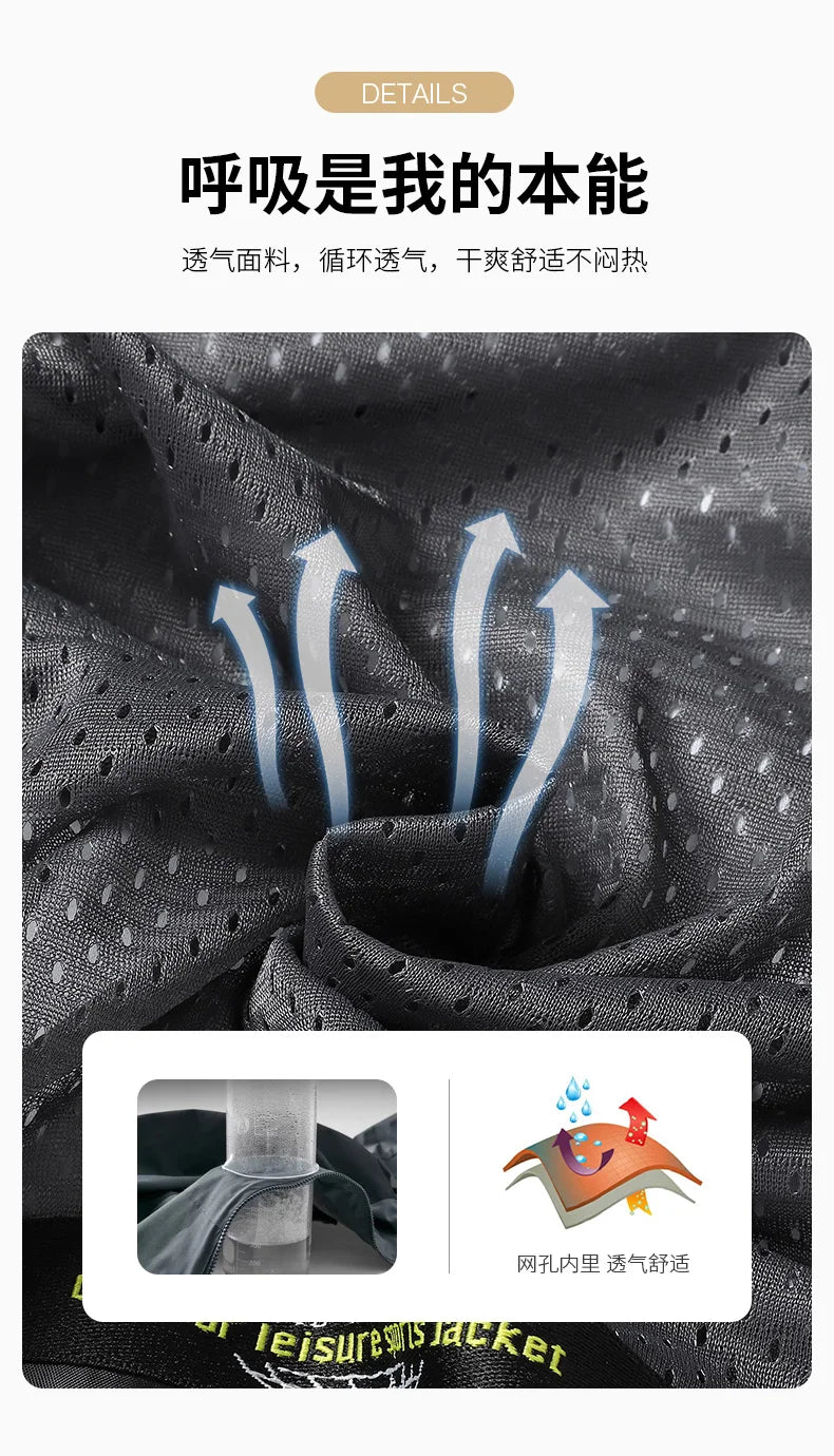 Chaqueta Impermeable de Senderismo para Hombre, Cortavientos