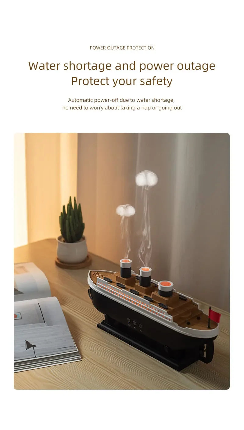 Humidificador Barco Titanic 250ml Control Remoto