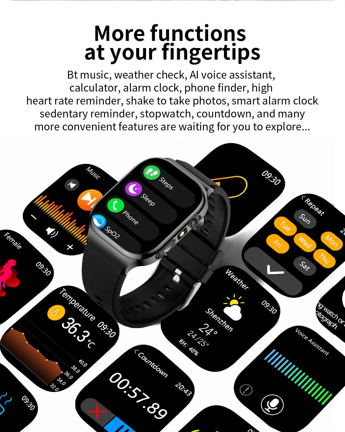 Reloj Inteligente ECG Mujer Bluetooth Voz AI