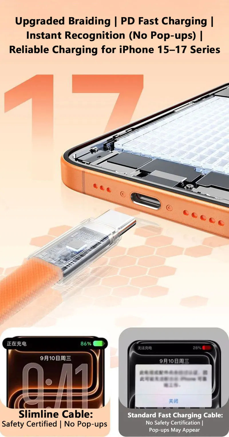 Cable USB-C a USB-C 120W Carga Rápida Trenzado de Nailon