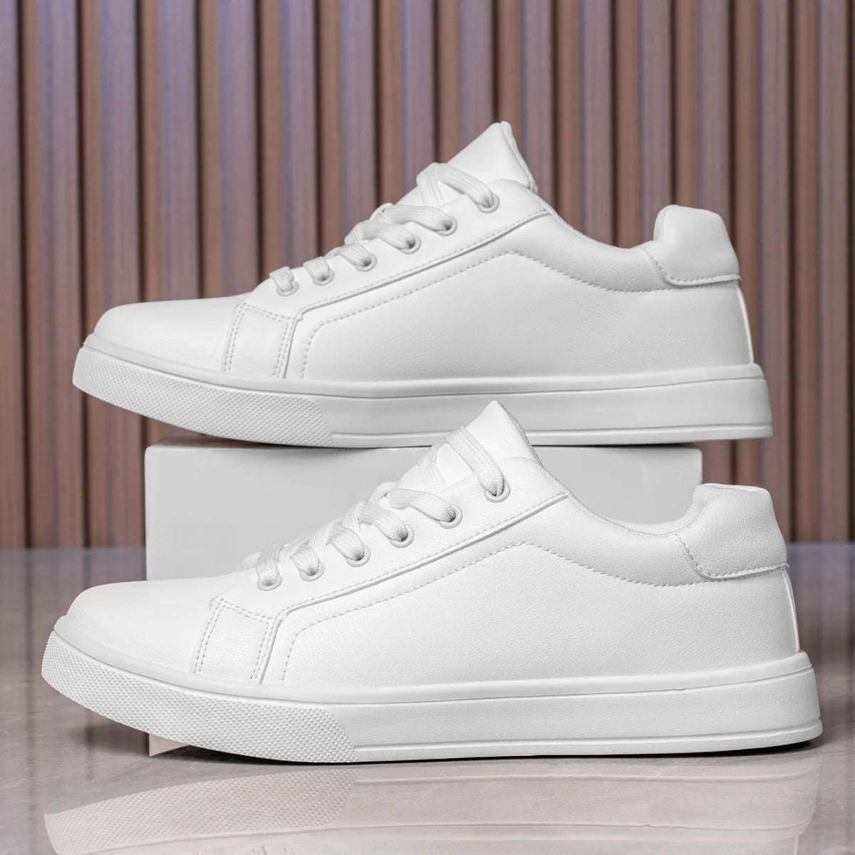 Zapatos de cuero para hombre, zapatillas de deporte informales de tendencia, zapatillas de ocio transpirables para hombre, calzado antideslizante, zapatos vulcanizados para hombre