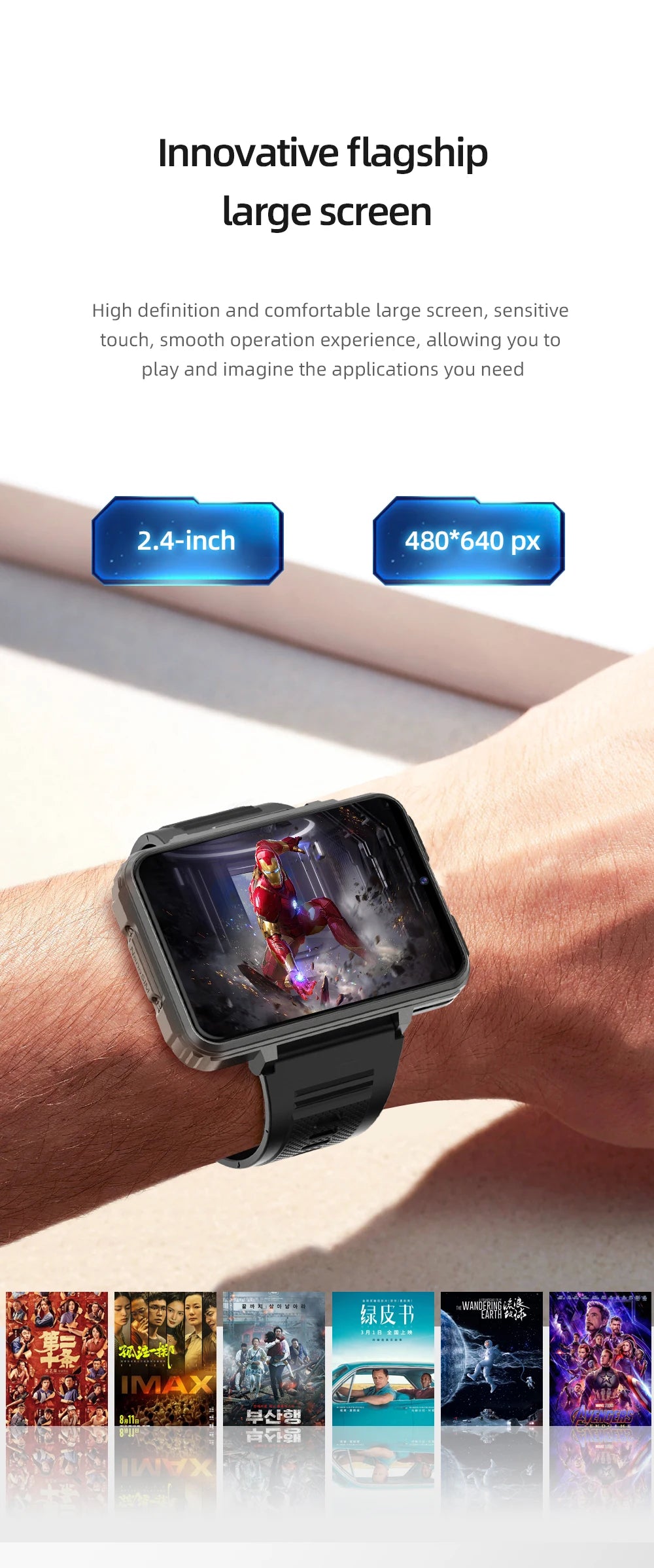 Reloj Inteligente AMOLED 2.4 Pulgadas con Cámara Dual y WiFi