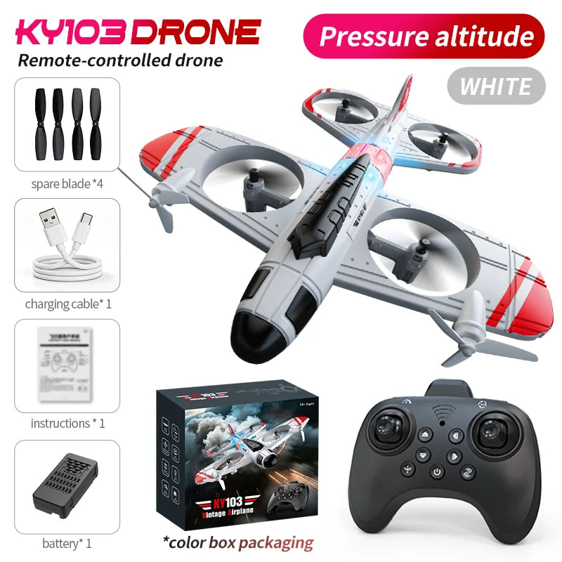 Mini Dron KY103 con Luces LED, Avión RC 2.4G con Control Remoto