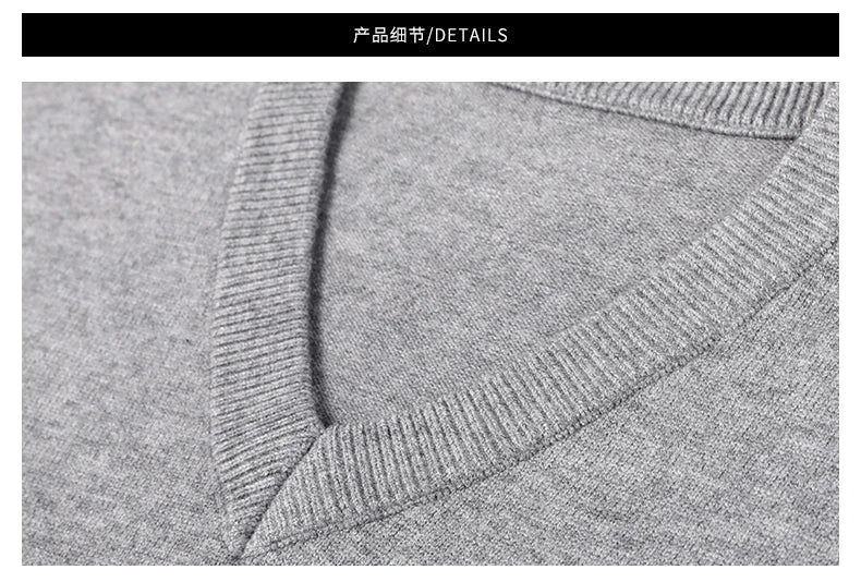 Suéter de Punto con Cuello en V para Hombre – Otoño Invierno