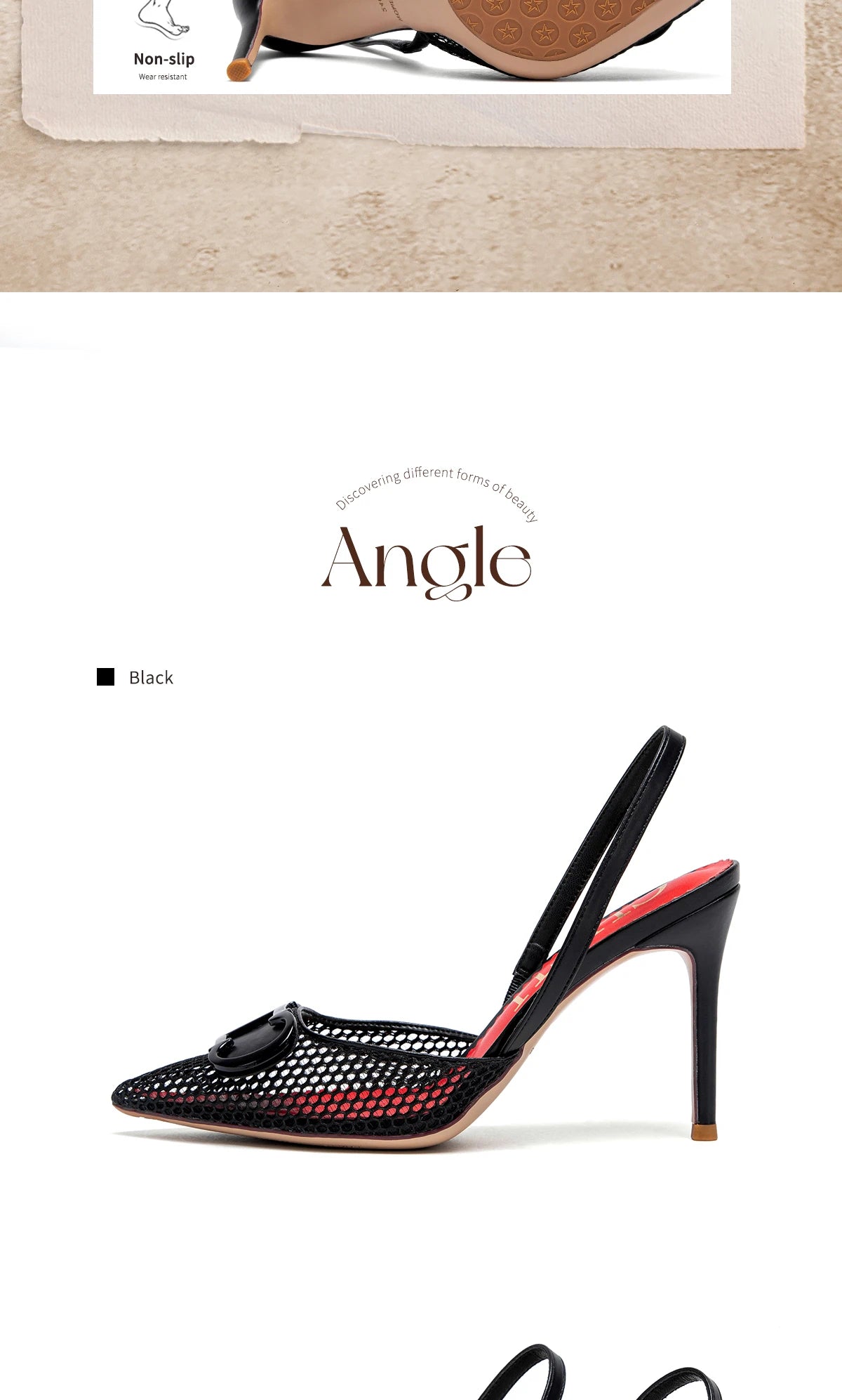 Stilettos de Tacón Alto con Malla para Mujer - Correa en T