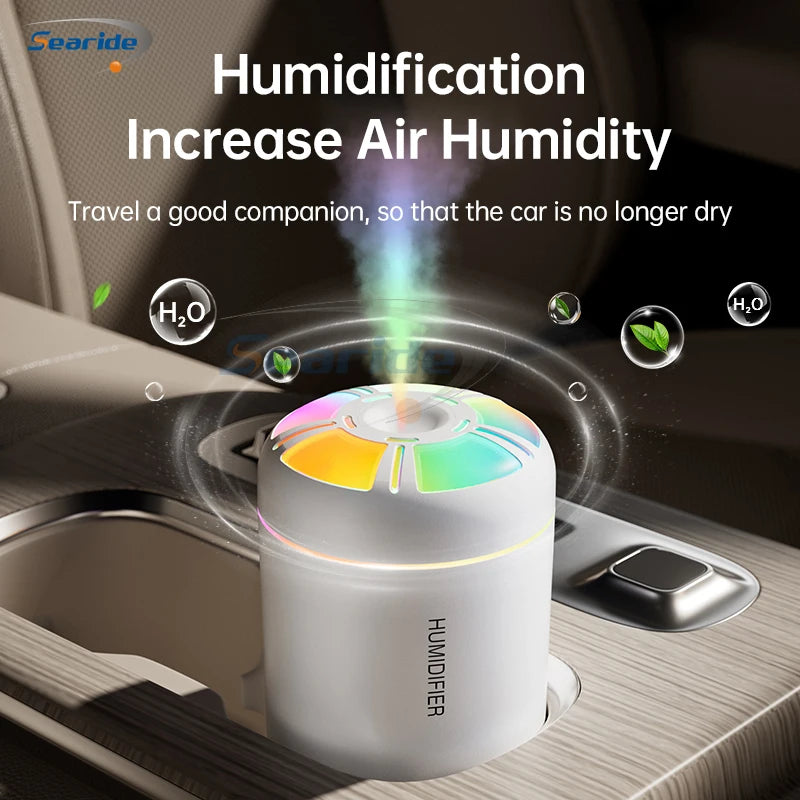 Mini humidificador USB Searide 180ml con difusor de aromas y luces de colores