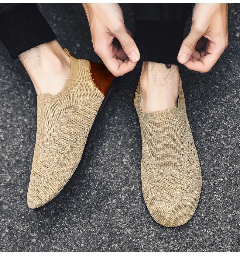 Mocasines YRZL, mocasines suaves para conducir, zapatos planos de alta calidad para caminar para hombre, mocasines informales de malla transpirable, zapatos sin cordones para hombre