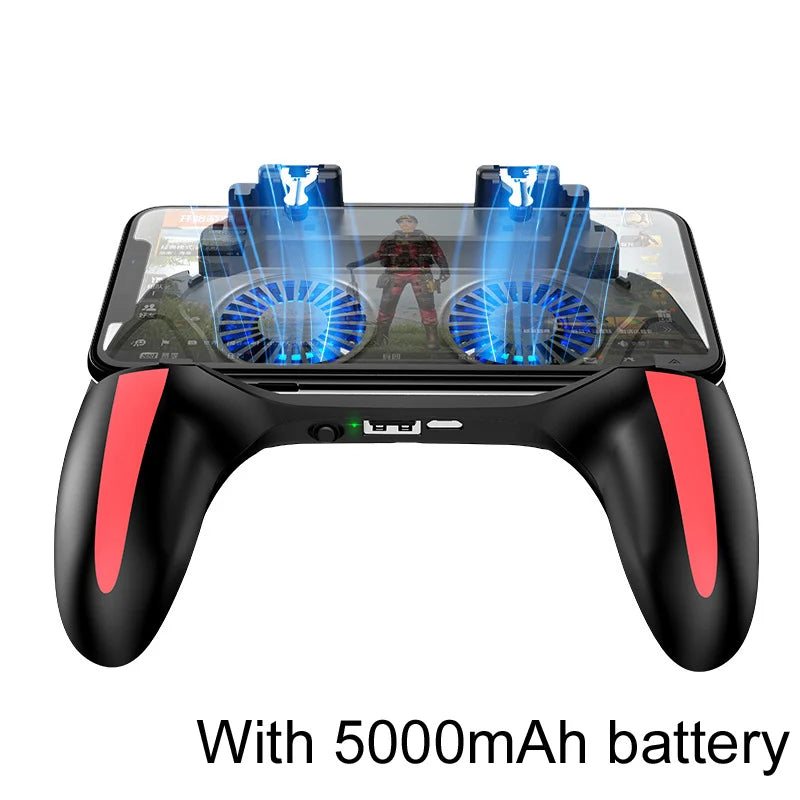Mando de juegos H10 con agarre de mano, Joystick para Pubg, ventilador de refrigeración con gatillo, refrigerador para teléfono, batería de 5000mAh/alimentado por USB