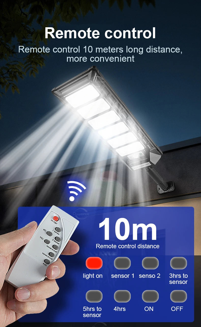Lámpara Solar LED para Jardín con Sensor de Movimiento IP65