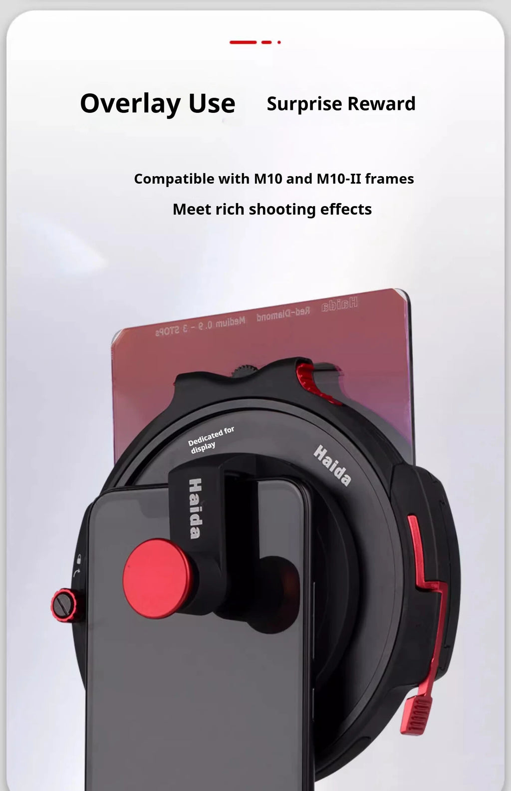 Soporte Universal Clip para Filtros de Teléfono Compatible con 72 mm
