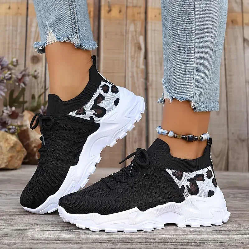 Zapatos de mujer, zapatillas con estampado de leopardo, zapatillas informales ligeras y transpirables para mujer, zapatos de venta con envío gratis