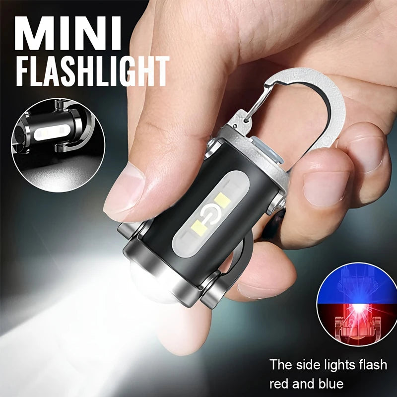 Mini Linterna Llavero COB Recargable para Camping