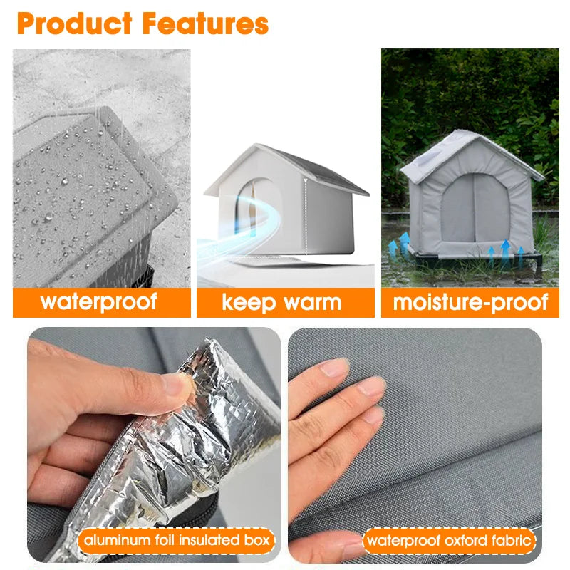 Casa Plegable para Mascotas — Refugio Impermeable Interior y Exterior