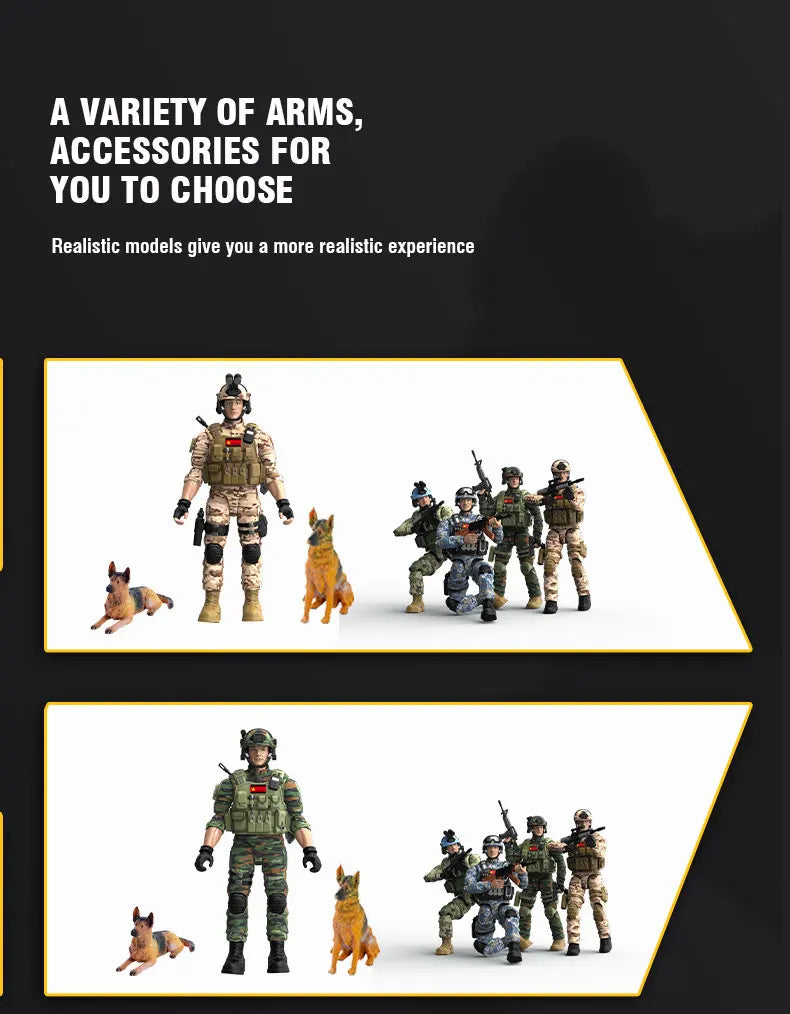 Figura Articulada de Soldado Militar de PVC para Niños
