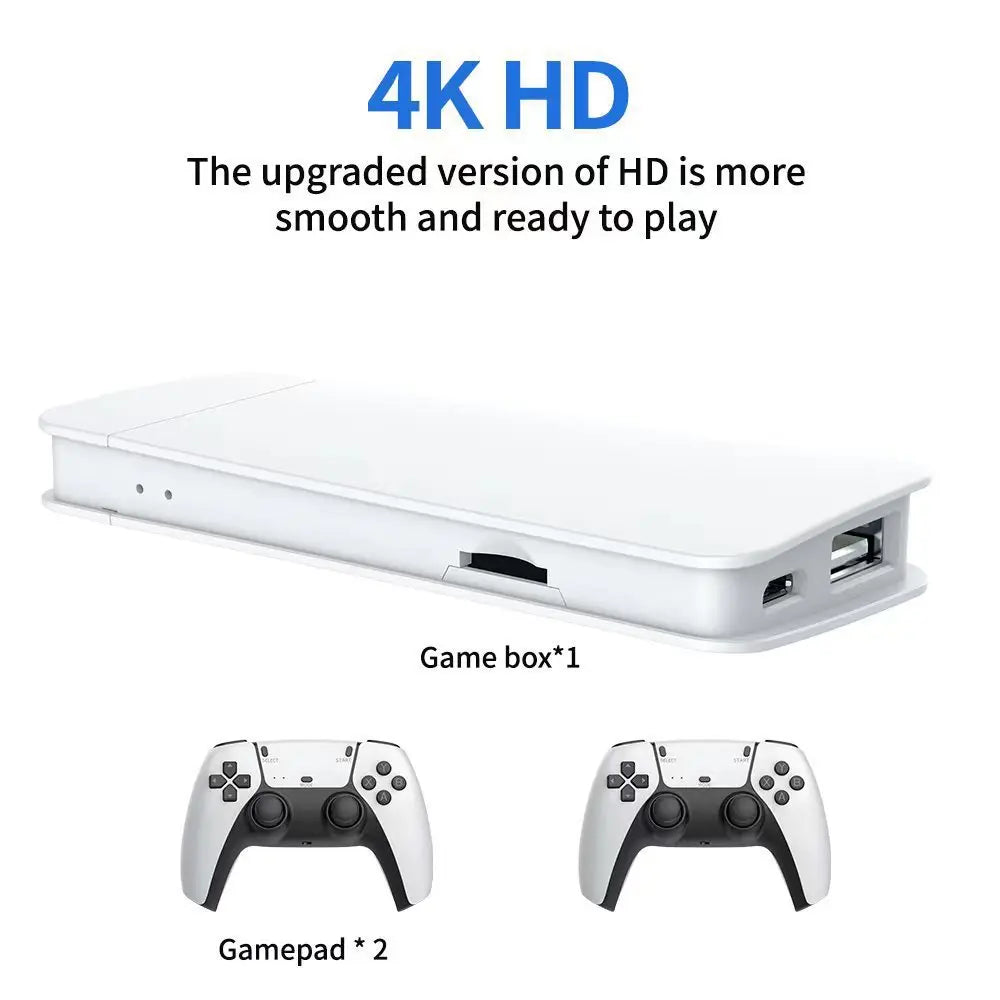 Mini consola de juegos M15 4K, videojuego de TV en casa, consola 64Gretro, 128Gplayer, palo de videojuego HD, 2,4G, control inalámbrico dual, regalo PS1