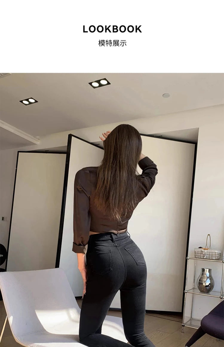 Pantalones Vaqueros Acampanados de Cintura Alta con Forro Polar para Mujer, Talla Grande