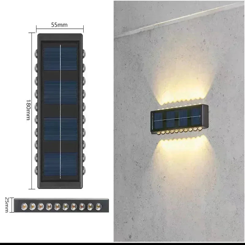 Lámpara Solar de Pared Exterior Calida/Blanca Jardín