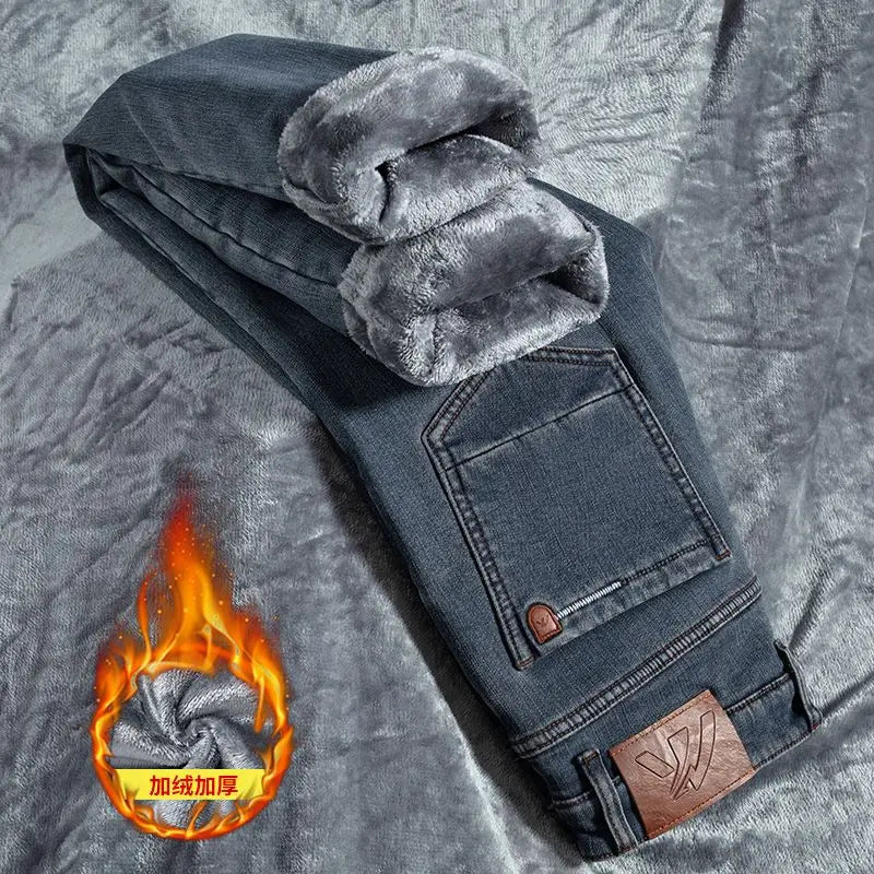 Pantalones Vaqueros de Terciopelo Cálidos para Hombre, Rectos, Invierno