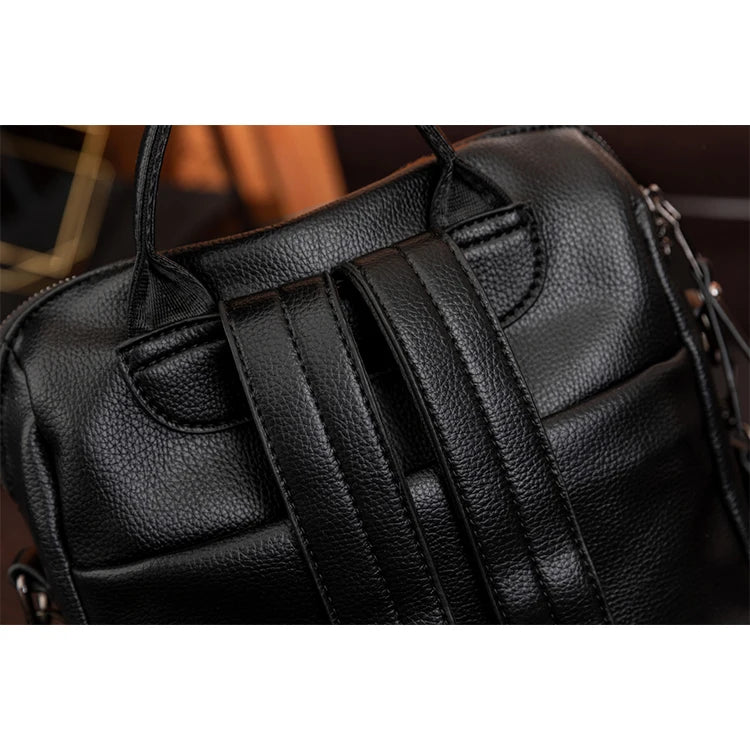 Mochila de mujer suave de estilo retro de gran capacidad, bolso de hombro convertible, perfecto para desplazamientos y viajes