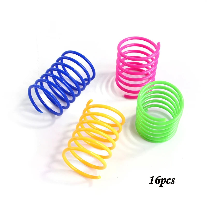 Juguetes para gatos y gatitos, juguete de resorte para gatos de calibre pesado y ancho y duradero, resortes coloridos, juguete para mascotas, resortes en espiral en espiral, 4/8/16/20 piezas