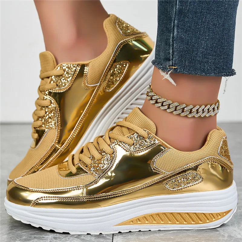 Zapatos deportivos de malla plana para mujer, calzado deportivo cómodo y transpirable con cordones, a la moda, para primavera y otoño