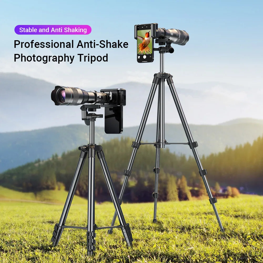 Lente Telescópica 60X APEXEL con Trípode para Smartphones