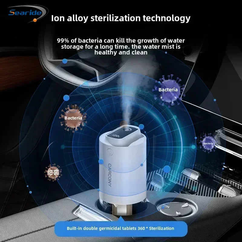 Humidificador purificador de aire para coche con difusor de aromas inalámbrico
