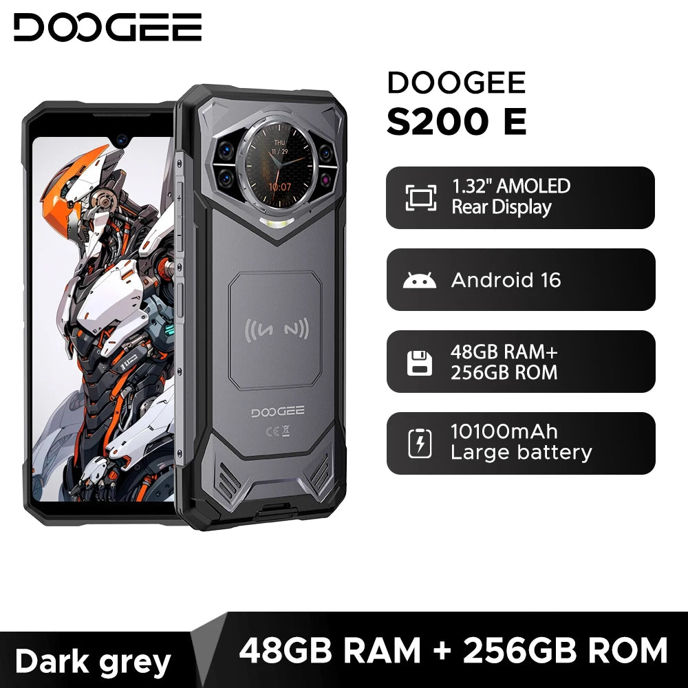 DOOGEE S200E 5G | Celular Resistente 256GB + 48GB RAM + Batería 10100mAh